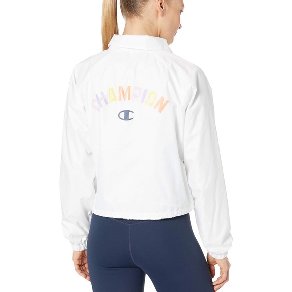 NWT Champion White Cropped Coaches Jacket - Picture 5 of 7
